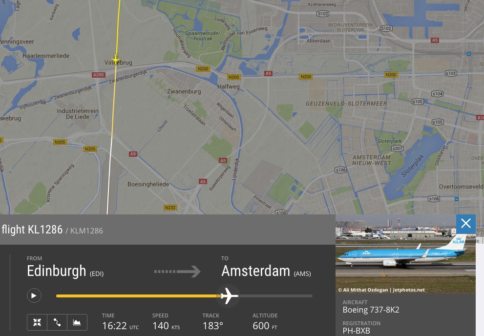 Locatie bij benadering ©flightradar24