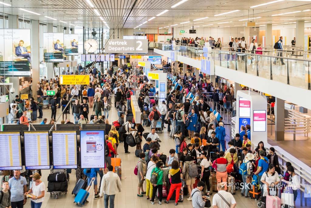 Drukte op Schiphol