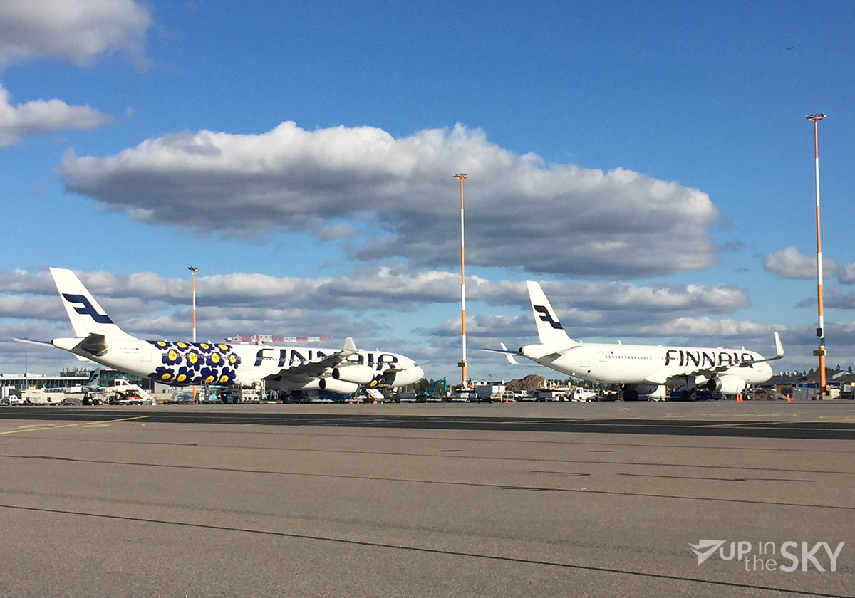 Finnair toestellen op Helsinki