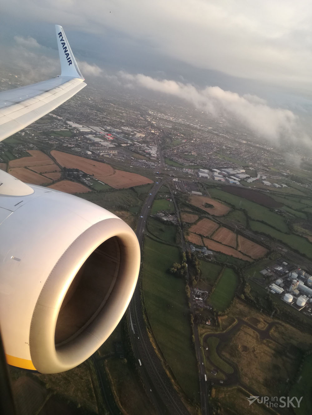 Het uitzicht bij de take-off vanaf Dublin