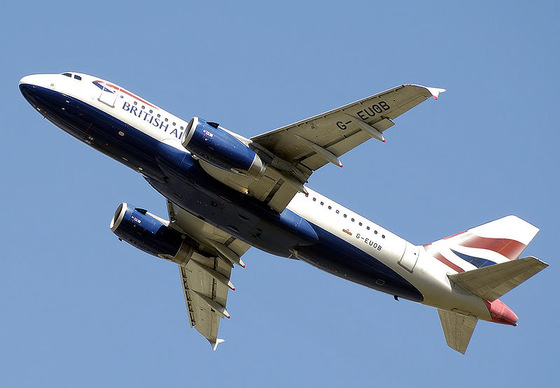 BA A319 duikt de sneeuw in – foto
