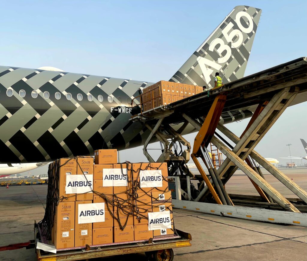 Airbus zet A350-testvliegtuig in voor hulp aan India