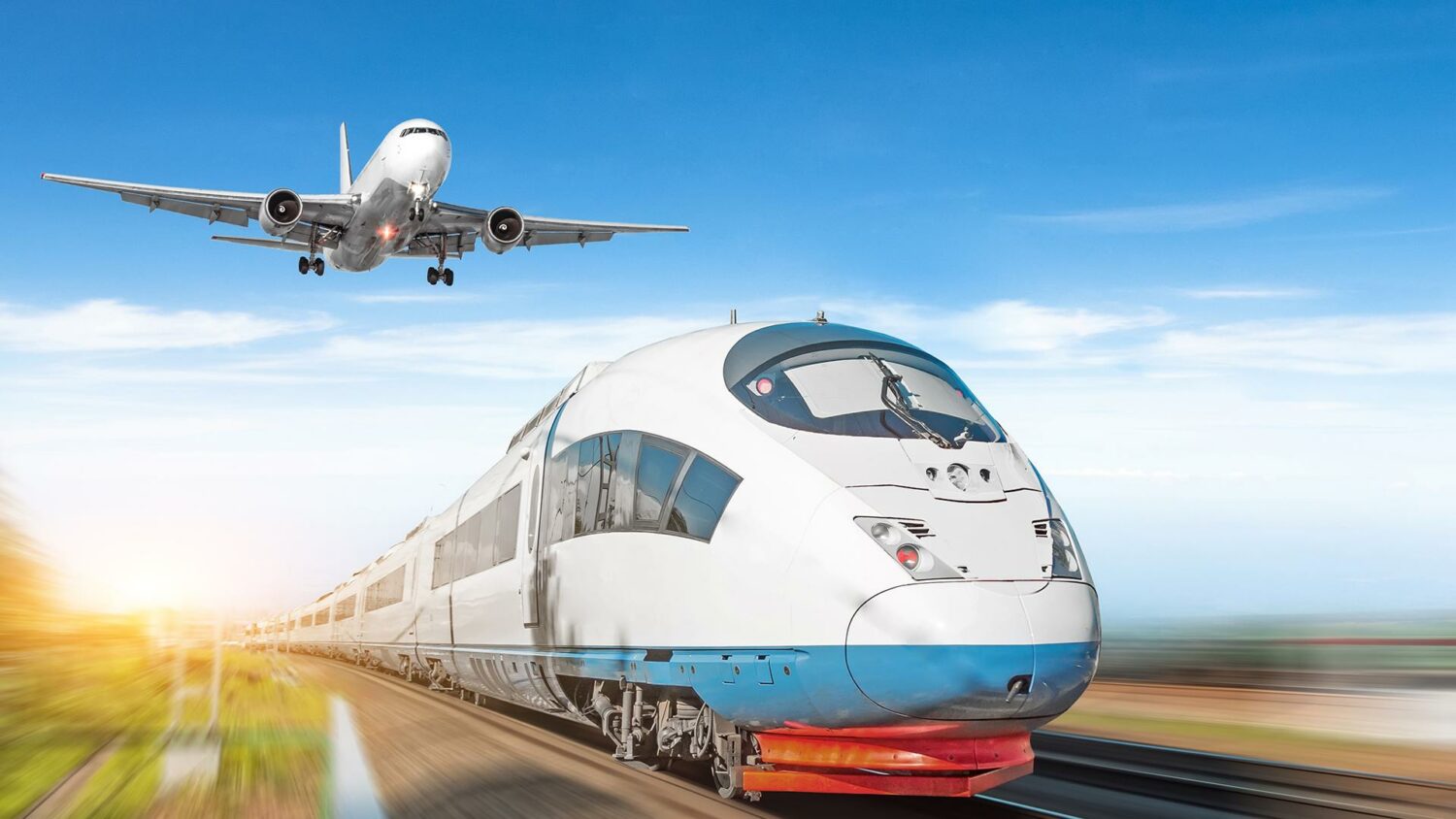 vliegtuig trein