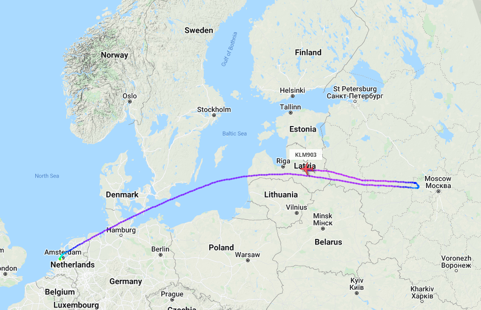 KLM-vluchten naar Rusland keren om wegens sancties