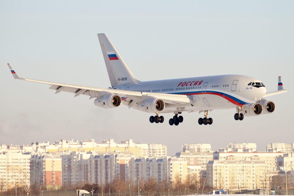 Il-96 vliegt van Rusland naar VS