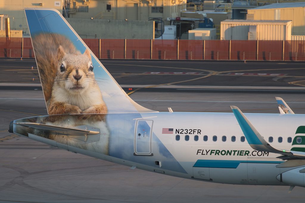 Beestenboel bij Frontier Airlines