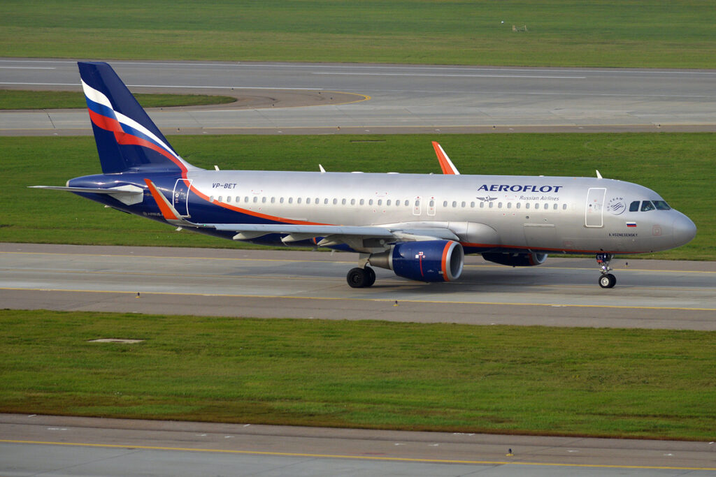 Gestrande Aeroflot A320 eindelijk weer de lucht in