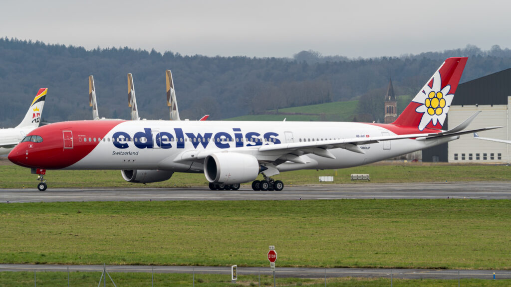 Edelweiss A350 vliegt hoger dan andere vliegtuigen