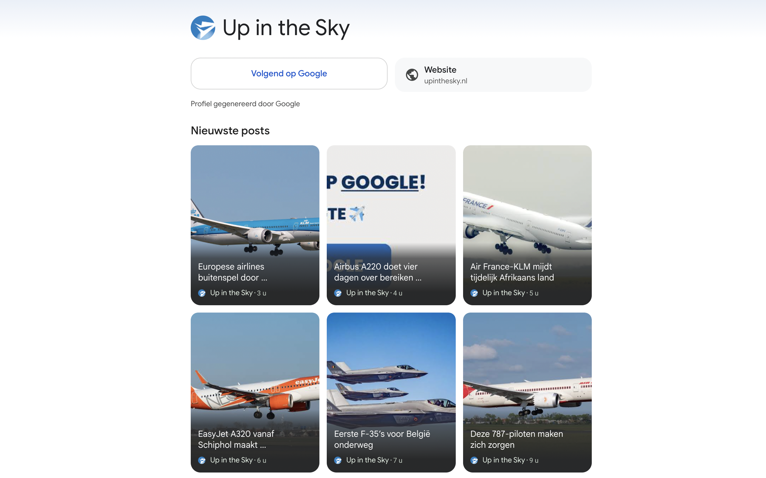 Waarom je Up in the Sky op Google wil volgen